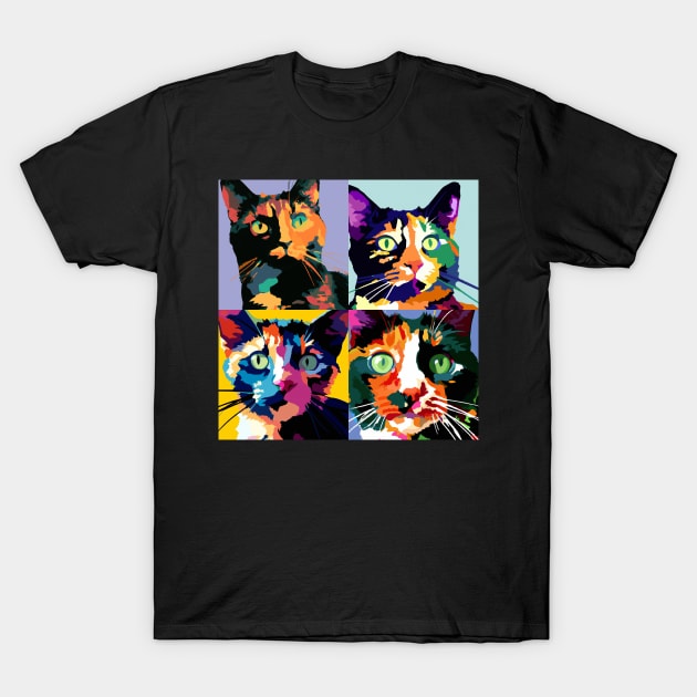 Tortoiseshell Pop Art - Cat Lover Gift T-Shirt by PawPopArt